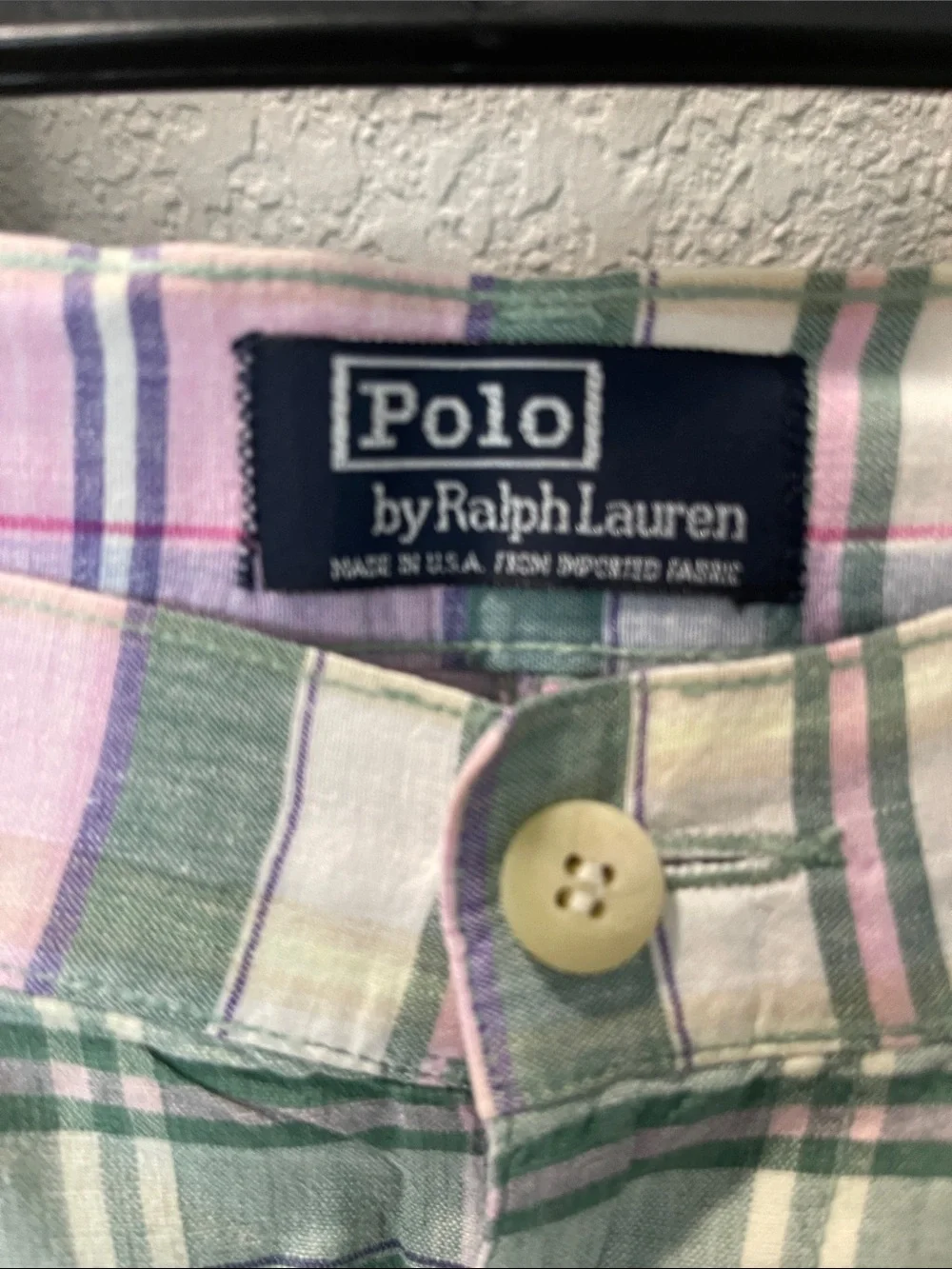 Vintage Polo by Ralph Lauren Pastel Pink & Green Plaid Shorts